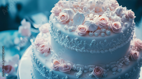 Cake background cake banner cake wallpaper floral cake scene image