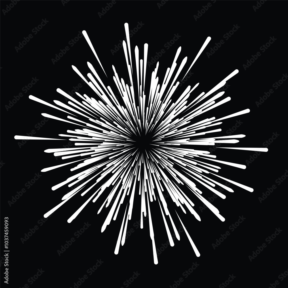 Fototapeta premium Radial speed Lines in Circle Form form ray burst . fireworks Explosion . Vector light burst . Starburst round Logo . Radiating stripes . Design element . Abstract star rays explosion . Sunburst .