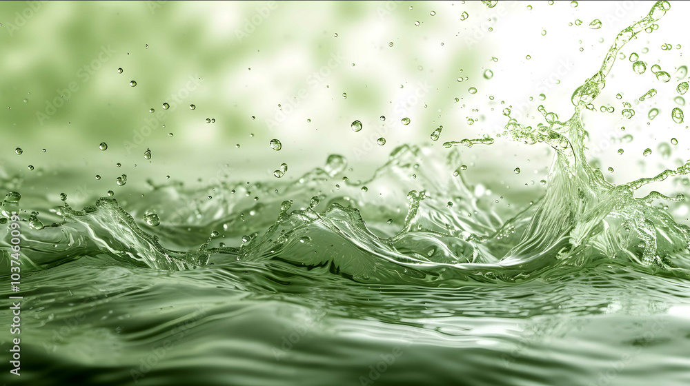 a white background in a green atmosphere wit water a white background in a green atmosphere wit water