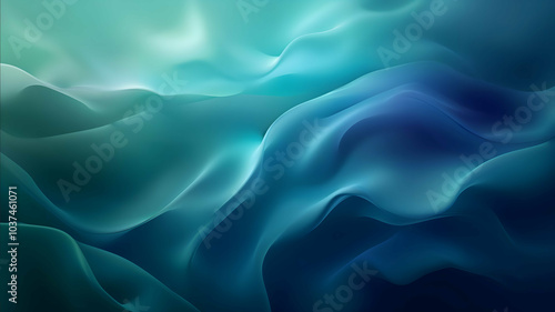 an abstract wallpaper for Mac OS blue colors with green and teal notes gradients waves soft low contrast subtility