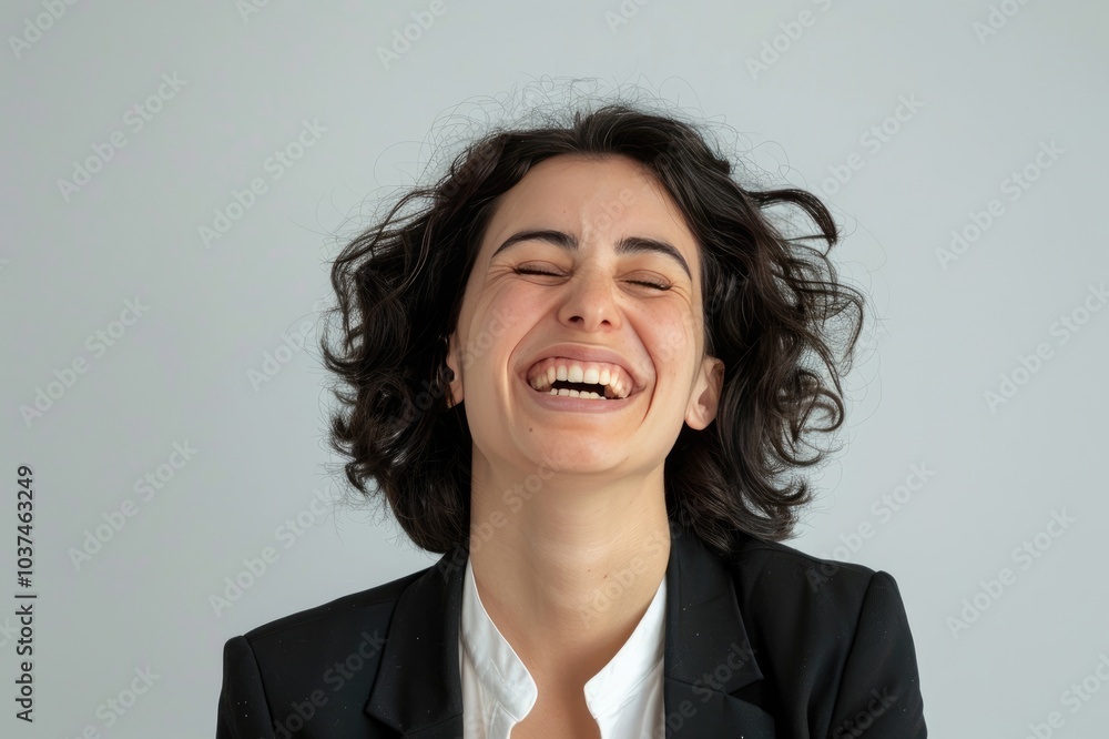 Business woman isolated on white background laughing Business woman isolated on white background laughing