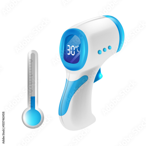 Electronic modern thermometer with screen for displaying body temperature