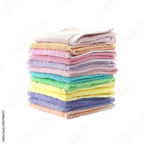 Stack of Pastel Colored Towels