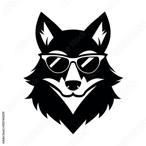 Stylized wolf barbershop logo