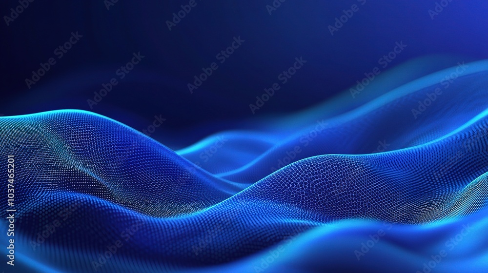 Abstract Blue Waves: A mesmerizing digital art piece featuring a dynamic wave pattern in a rich blue hue. The abstract design evokes a sense of movement, fluidity, and depth. Abstract Blue Waves: A mesmerizing digital art piece featuring a dynamic wave pattern in a rich blue hue. The abstract design evokes a sense of movement, fluidity, and depth.