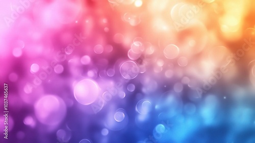 Abstract Rainbow Bokeh: A captivating abstract background with a dreamy, ethereal feel. The vibrant colors of the rainbow are beautifully captured through a soft, blurry lens.