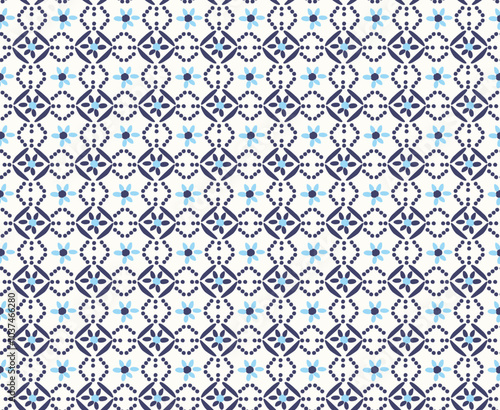 REPEAT PRINT IN DOT AND FLORAL PATTERN DESIGN. SEAMLESS FLORAL PATTERN IN VECTOR FILE