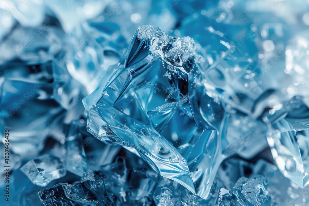 Geometric blue ice texture background Geometric blue ice texture background