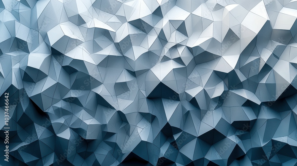 Naklejka premium A captivating digital artwork featuring a modern and textured geometric design in varying shades of blue, presenting a dynamic visual experience.