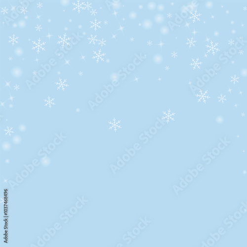 Magic falling snow christmas background. Subtle