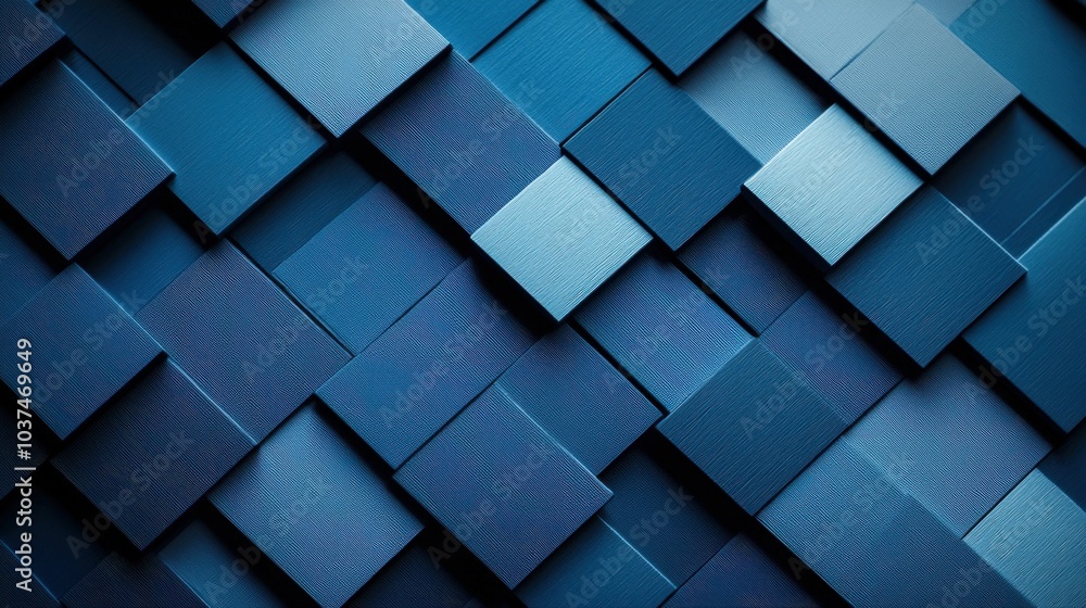 A close-up view of textured blue squares arranged in a geometric pattern, showcasing modern design elements and vibrant color variations. A close-up view of textured blue squares arranged in a geometric pattern, showcasing modern design elements and vibrant color variations.