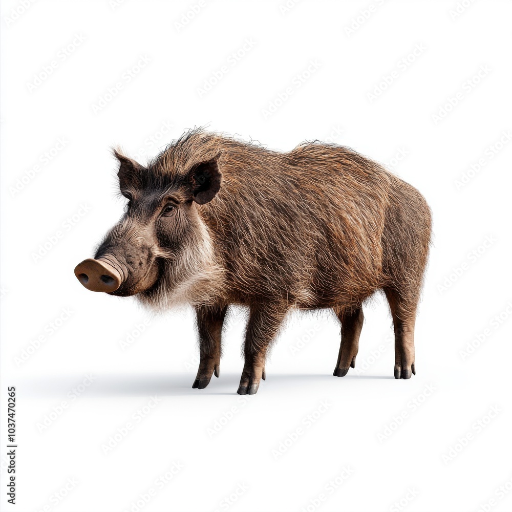 Realistic Warthog on a White Background Realistic Warthog on a White Background