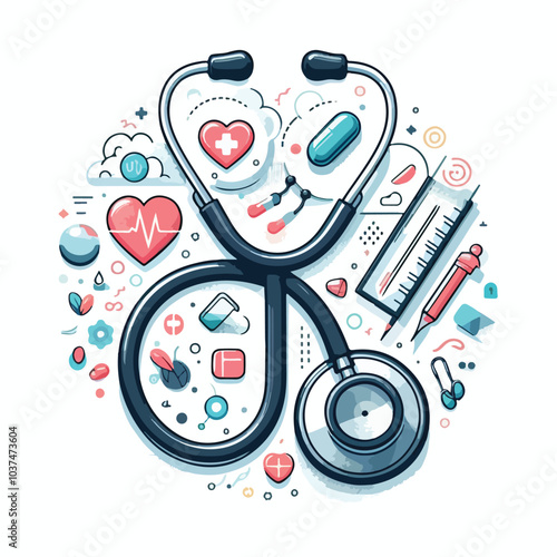 stethoscope vector illustration