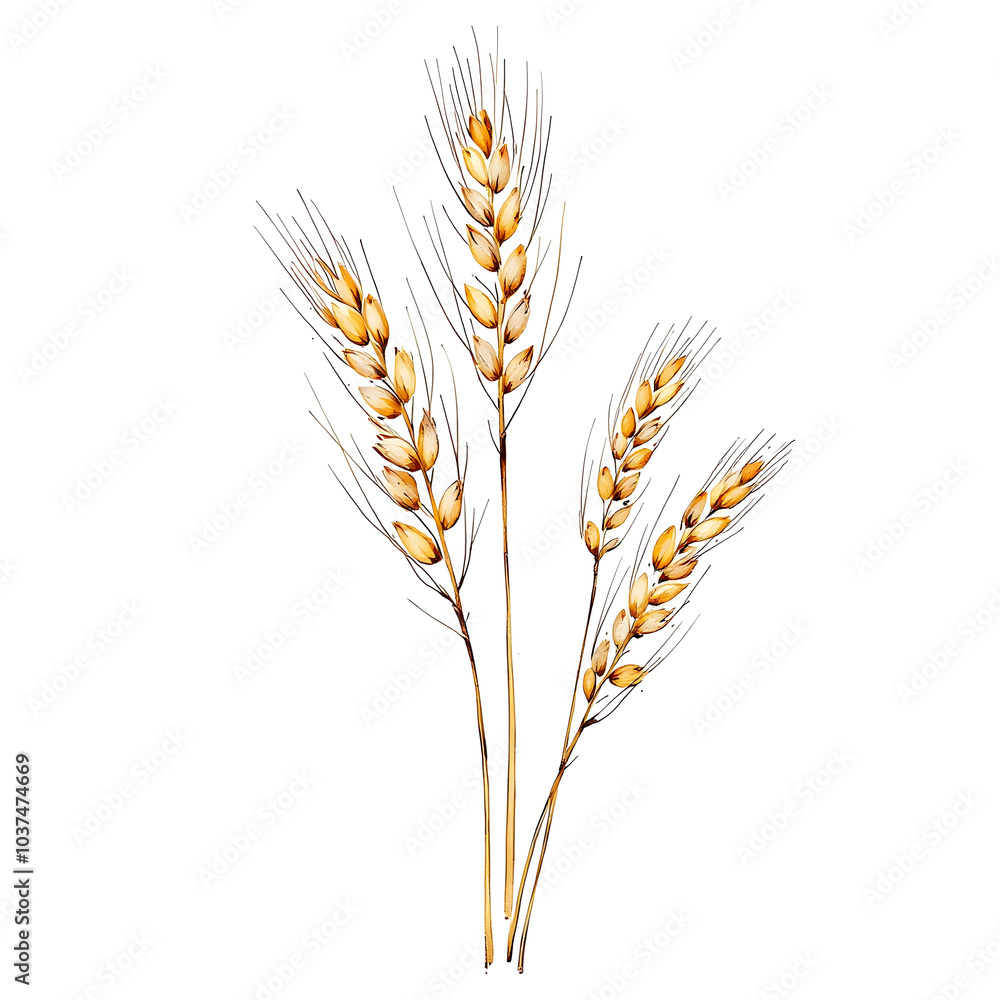 oat grains watercolor painting illustration oat grains watercolor painting illustration