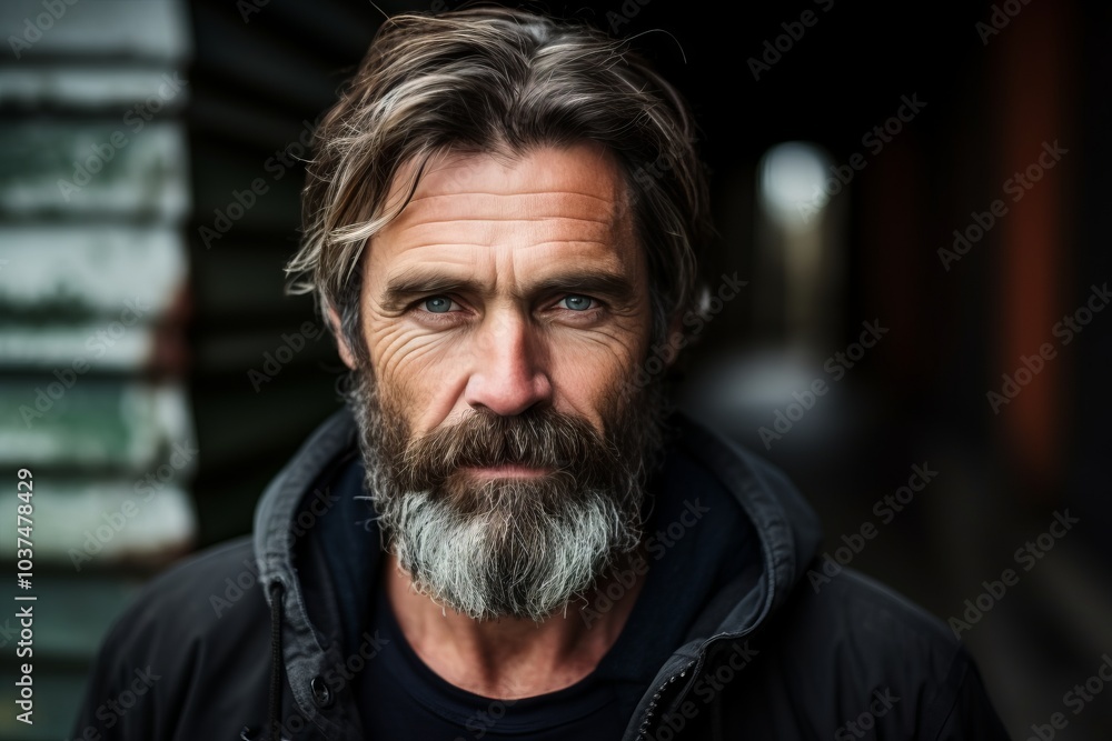 Portrait of a handsome man with a long beard and mustache. Portrait of a handsome man with a long beard and mustache.