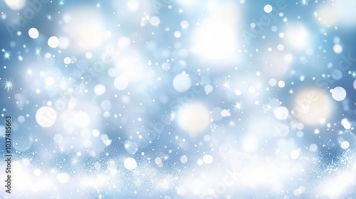 Winter Wonderland: A shimmering, abstract backdrop of soft, swirling snow and glistening bokeh lights. 