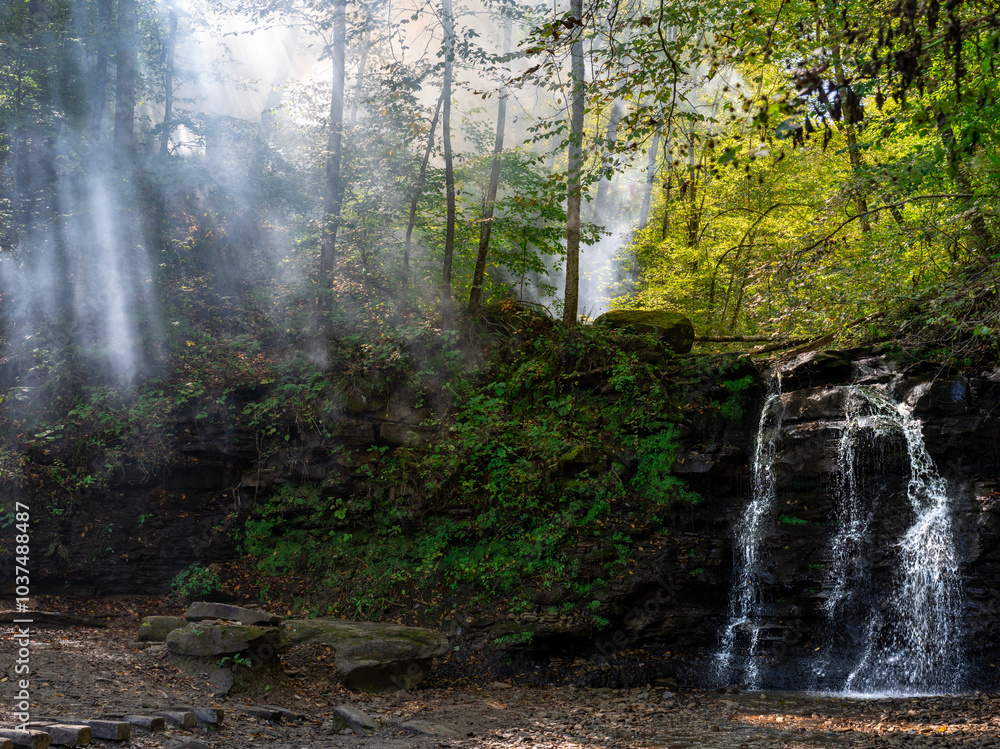 Mystic Falls in Morning Mist