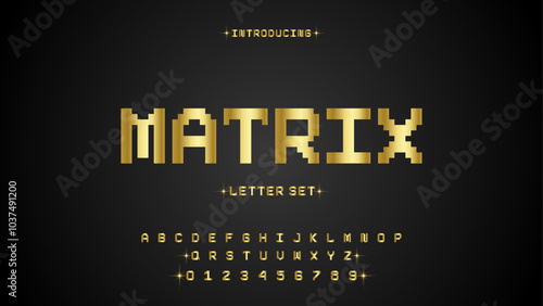 MATRIX, Sports minimal tech font letter set. Luxury vector typeface for company. Modern gaming fonts logo design.