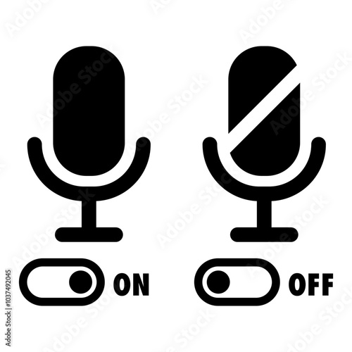 microphone with mute and unmute buttons photo