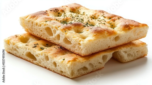 Italian Focaccia Extravaganza isolated on white background