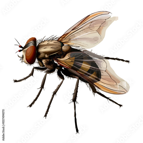 Vector Illustration of fly, isolated on a white background, fly vector