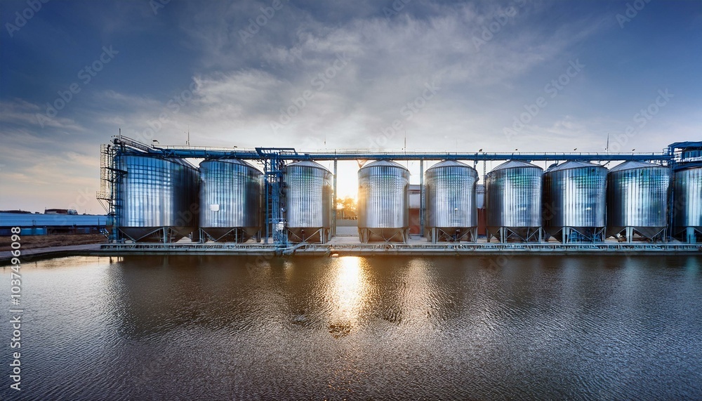Obraz premium Beverage Factory Barrel Tanks
