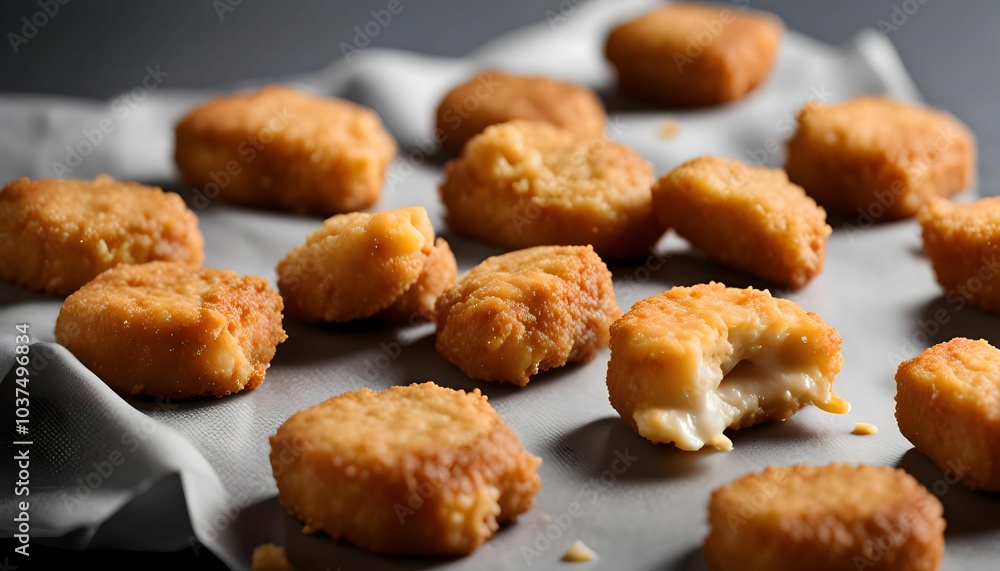 Close-up of Golden Crispy Chicken Nuggets Close-up of Golden Crispy Chicken Nuggets