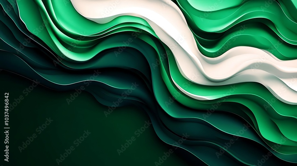 Abstract Green and White Wavy Background Abstract Green and White Wavy Background
