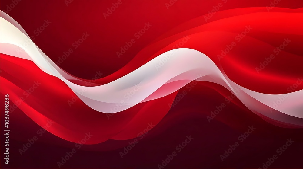 Abstract Red and White Wave Background Abstract Red and White Wave Background