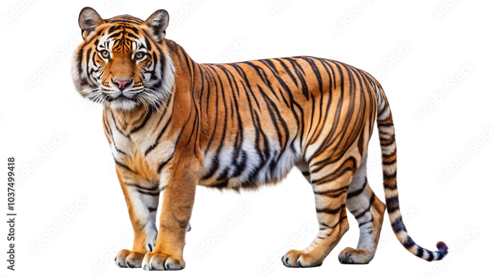 Obraz premium Bengal Tiger isolated on white.n