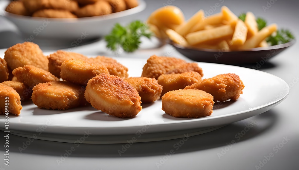 Chicken Nuggets on a White Plate Chicken Nuggets on a White Plate