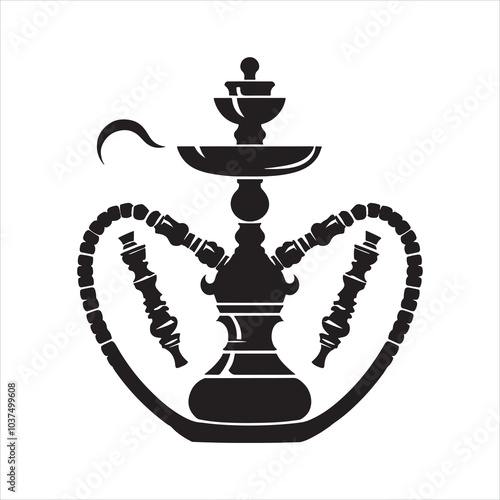 Hookah silhouette on white background
