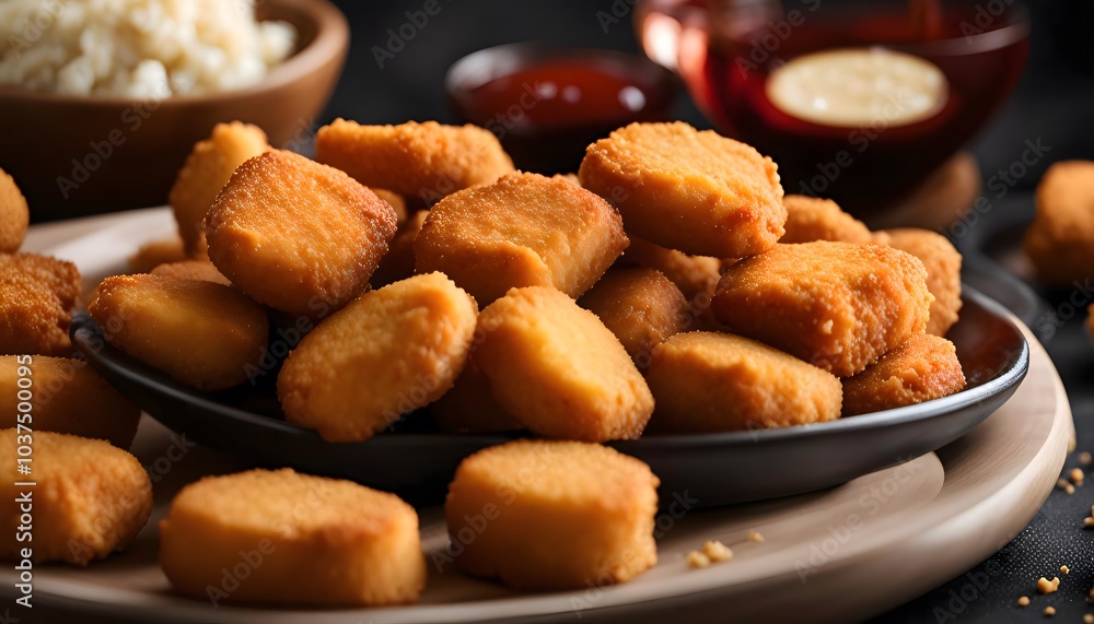 Close-up of Delicious Fried Chicken Nuggets Close-up of Delicious Fried Chicken Nuggets