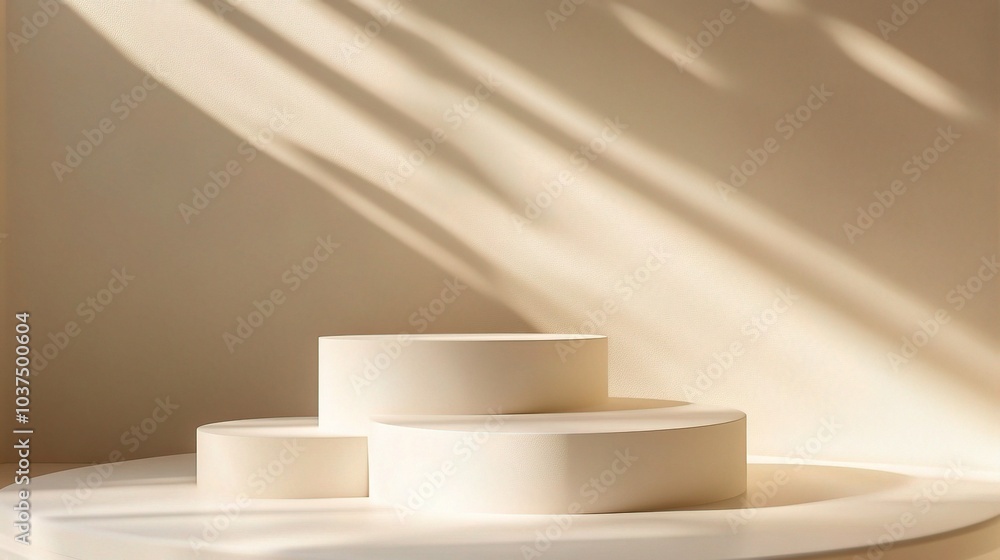 Minimalist Display with Soft Light and Shadows