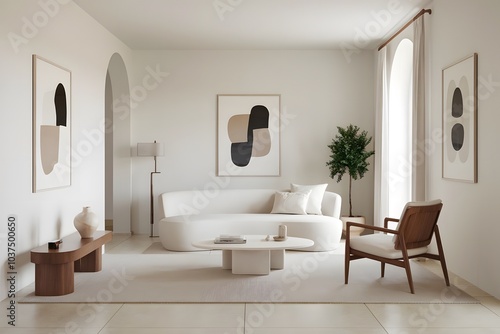 modern living room with furniture