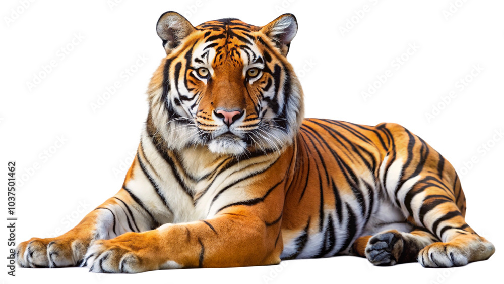 Obraz premium Bengal Tiger isolated on white.n
