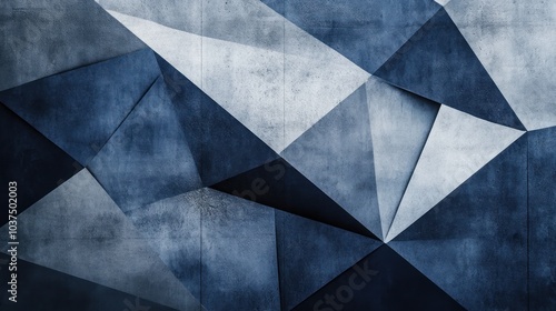 Abstract Geometric Design with Blue Hues