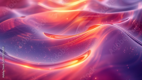 Abstract Pink background with glowing lines. Colorful, shiny and sparkling Waves. 3d rendering. Wave. Abstract 3D Background, flowing texture. Nice waves. Dynamic Flowing backdrop.