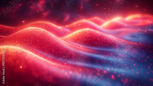 Background with space. Colorful, shiny and sparkling Waves. 3d rendering. Wave. Abstract 3D Background, flowing texture. Nice waves. Dynamic Flowing backdrop.