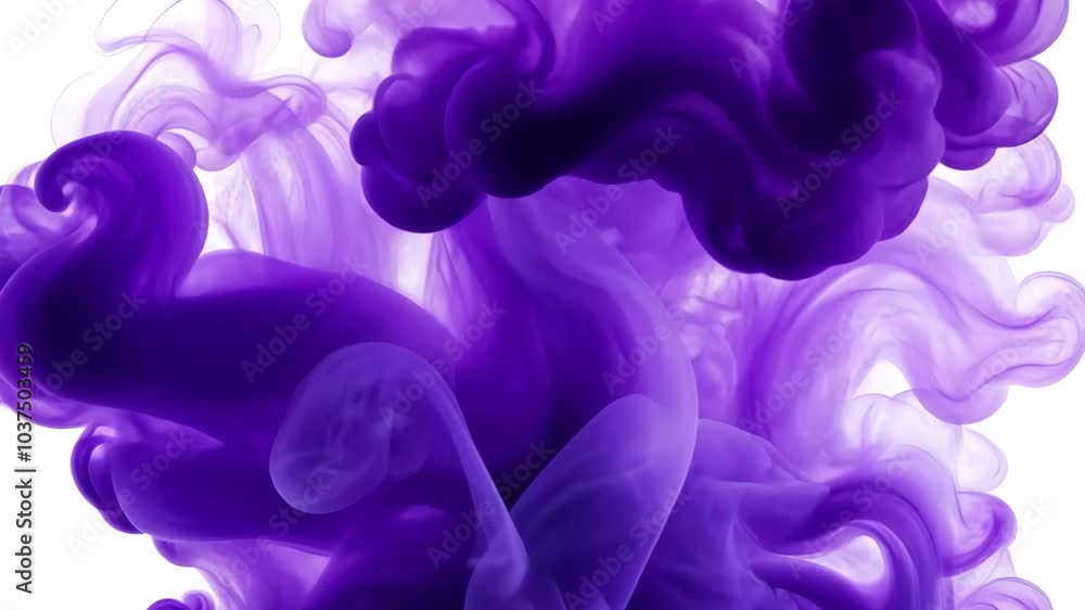 Purple ink swirls and dances in a clear liquid, creating an abstract and ethereal pattern Purple ink swirls and dances in a clear liquid, creating an abstract and ethereal pattern