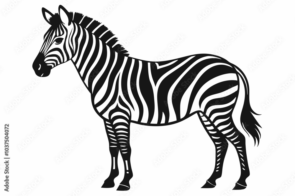 Zebra silhouette vector illustration on white background Zebra silhouette vector illustration on white background