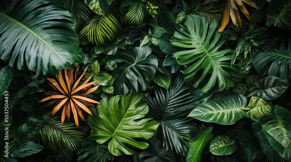Lush Tropical Leaves Background Design Lush Tropical Leaves Background Design