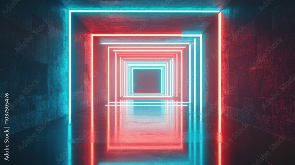 Neon Lights Tunnel Neon Lights Tunnel