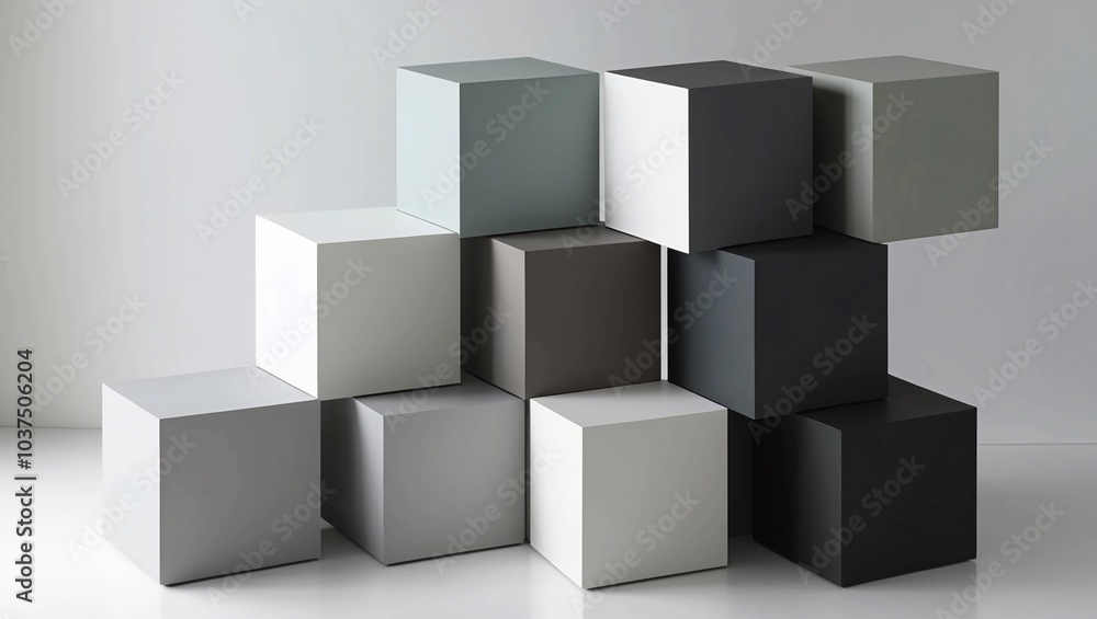 Geometric Cubes Pattern in Gray Tones – Modern Minimalist D Design for Architectural and Visual Concepts Geometric Cubes Pattern in Gray Tones – Modern Minimalist D Design for Architectural and Visual Concepts
