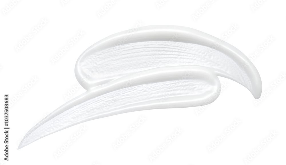 White cosmetic cream smear isolated on white White cosmetic cream smear isolated on white