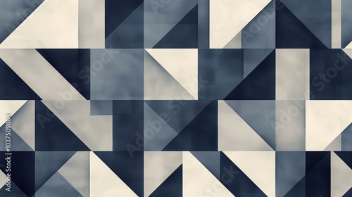 Wallpaper Mural Abstract Geometric Pattern in Shades of Blue and White Torontodigital.ca