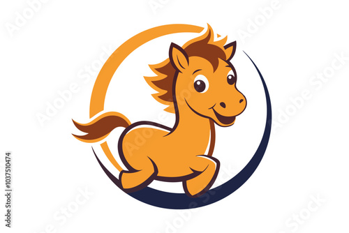 Isolated cartoon horse vector illustration on white