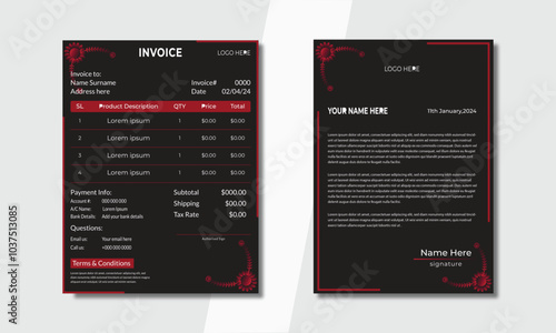 Modern, Creative Invoice & Letterhead Template Design
