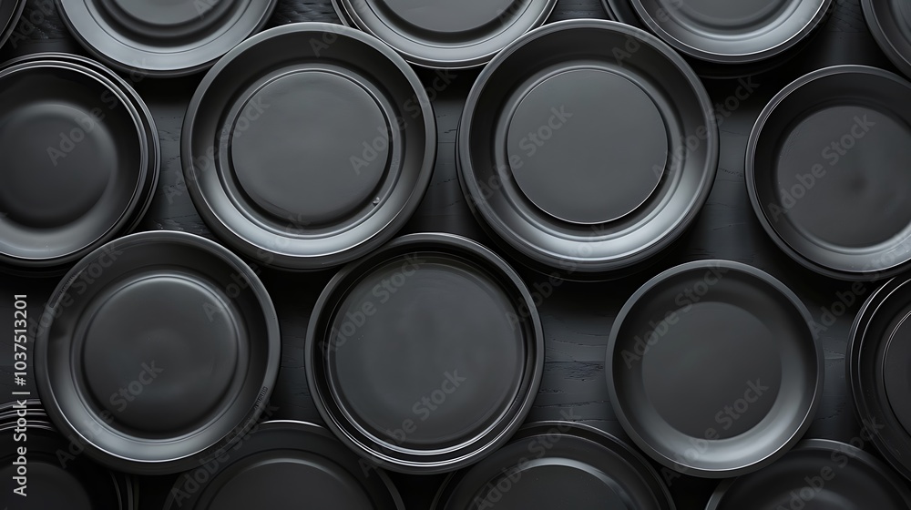 Market plates made of black plastic with distinct Market plates made of black plastic with distinct