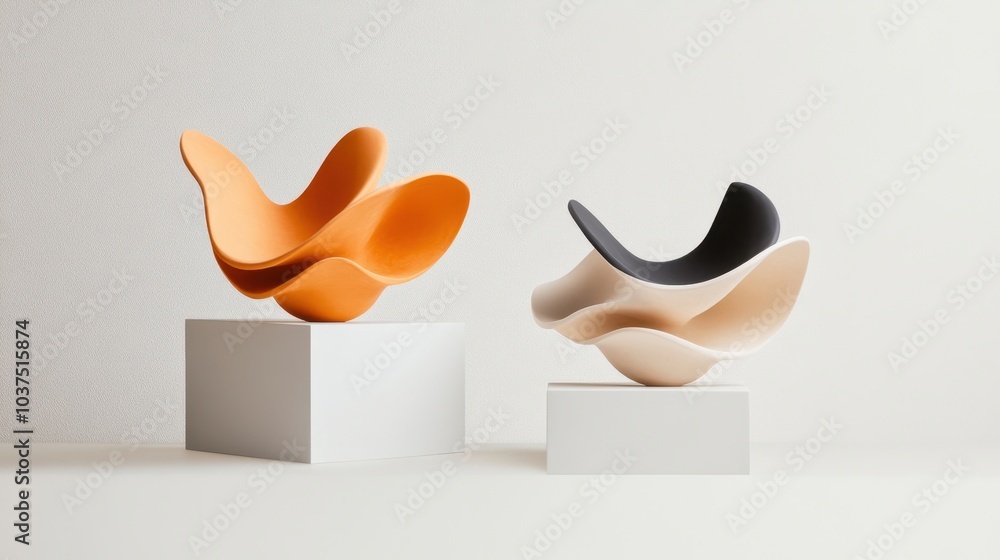 Minimalist Sculptures with Visual Balance in Neutral Tones Minimalist Sculptures with Visual Balance in Neutral Tones
